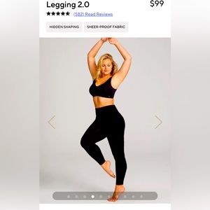 NWOT Honeylove leggings 2.0 hidden shaping Jet Black XS